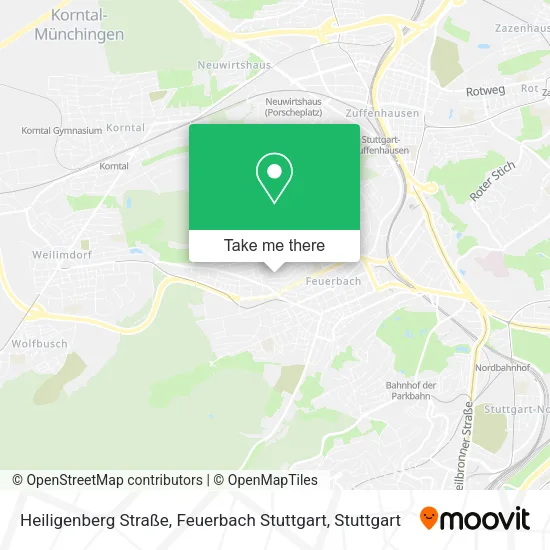 Карта Heiligenberg Straße, Feuerbach Stuttgart