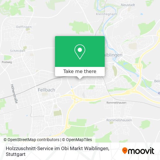 Карта Holzzuschnitt-Service im Obi Markt Waiblingen