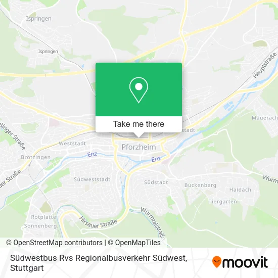 Карта Südwestbus Rvs Regionalbusverkehr Südwest