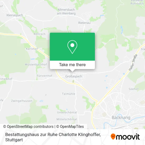 Карта Bestattungshaus zur Ruhe Charlotte Klinghoffer