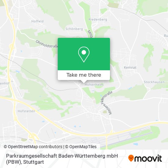 Parkraumgesellschaft Baden-Württemberg mbH (PBW) map