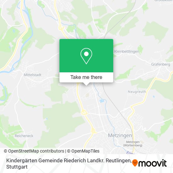 Карта Kindergärten Gemeinde Riederich Landkr. Reutlingen