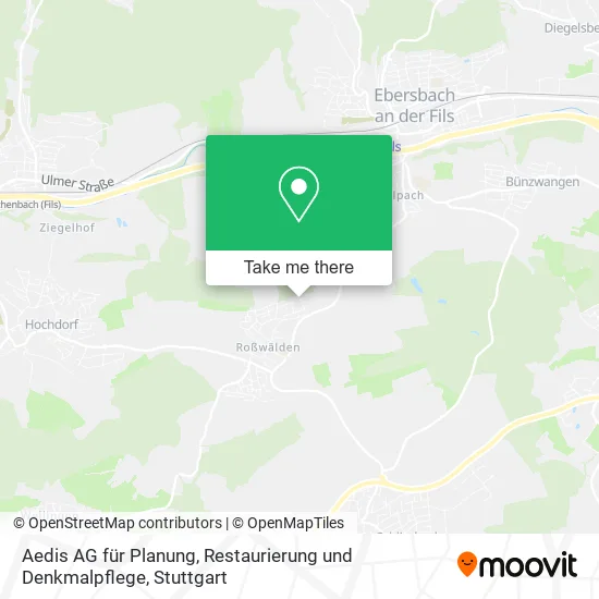 Карта Aedis AG für Planung, Restaurierung und Denkmalpflege