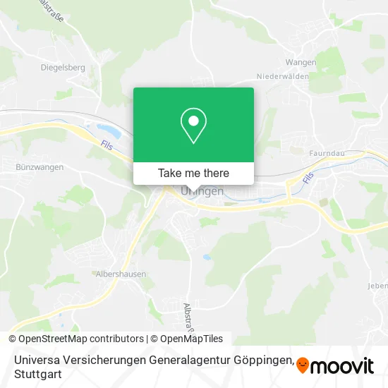 Карта Universa Versicherungen Generalagentur Göppingen
