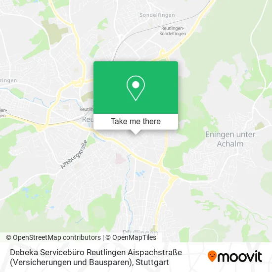 Карта Debeka Servicebüro Reutlingen Aispachstraße (Versicherungen und Bausparen)