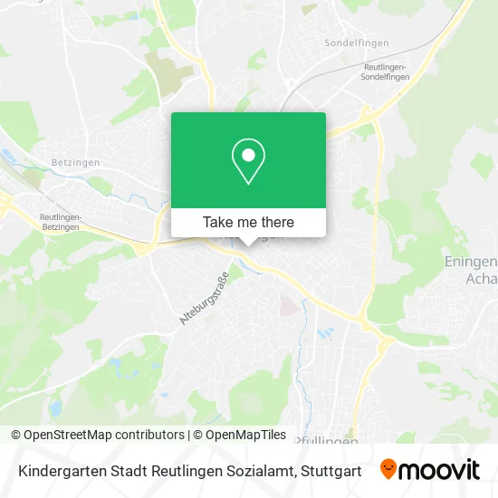 Карта Kindergarten Stadt Reutlingen Sozialamt