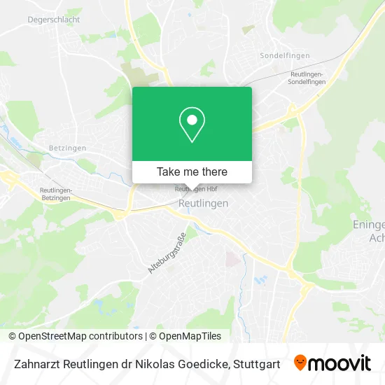 Карта Zahnarzt Reutlingen dr Nikolas Goedicke