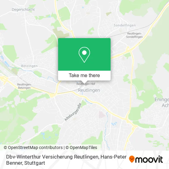 Карта Dbv-Winterthur Versicherung Reutlingen, Hans-Peter Benner