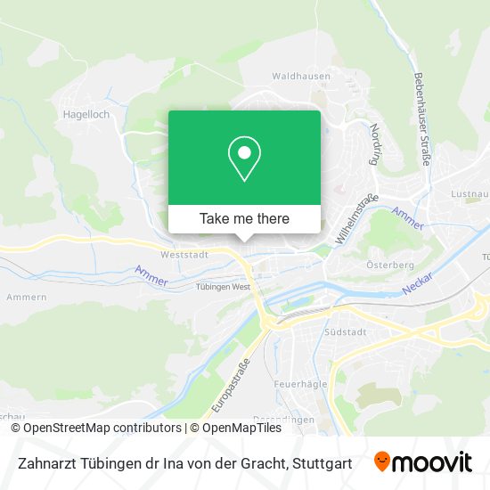 Zahnarzt Tübingen dr Ina von der Gracht map