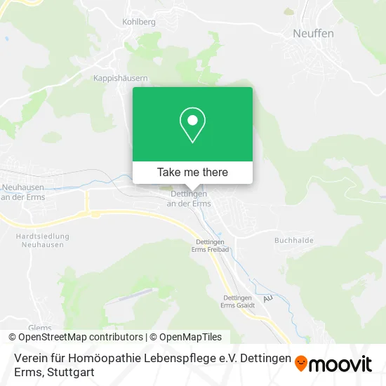 Карта Verein für Homöopathie Lebenspflege e.V. Dettingen Erms