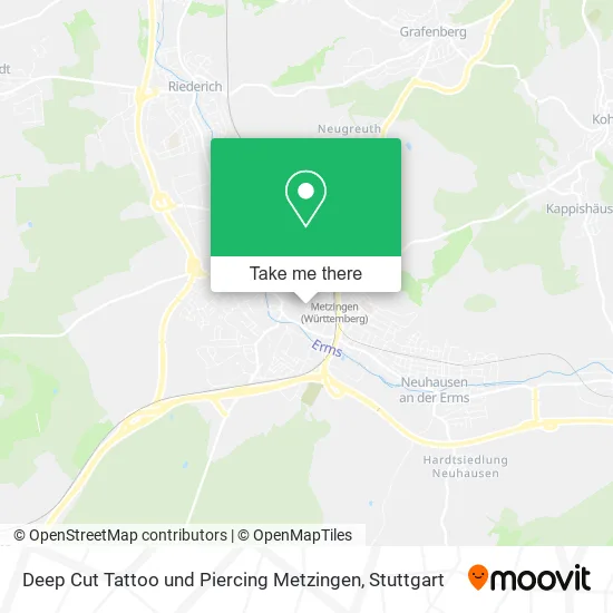 Карта Deep Cut Tattoo und Piercing Metzingen