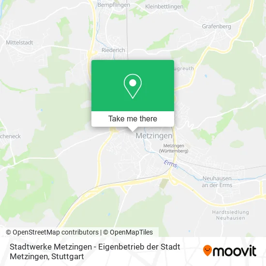 Карта Stadtwerke Metzingen - Eigenbetrieb der Stadt Metzingen