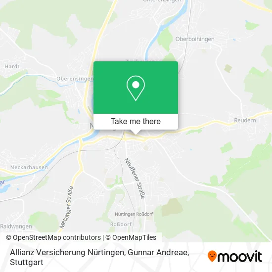 Карта Allianz Versicherung Nürtingen, Gunnar Andreae