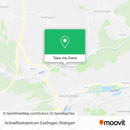 Schnelltestzentrum Esslingen map