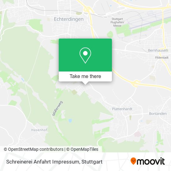 Schreinerei Anfahrt Impressum map