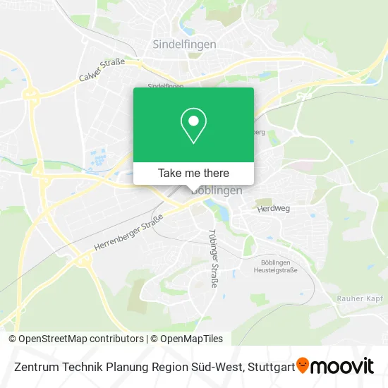 Карта Zentrum Technik Planung Region Süd-West