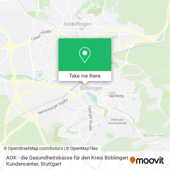 AOK - die Gesundheitskasse für den Kreis Böblingen Kundencenter map