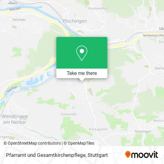 Карта Pfarramt und Gesamtkirchenpflege