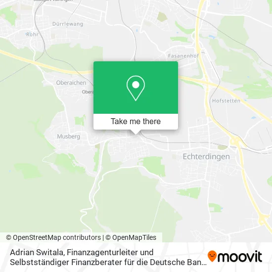 Карта Adrian Switala, Finanzagenturleiter und Selbstständiger Finanzberater für die Deutsche Bank