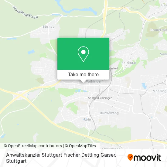 Карта Anwaltskanzlei Stuttgart Fischer Dettling Gaiser