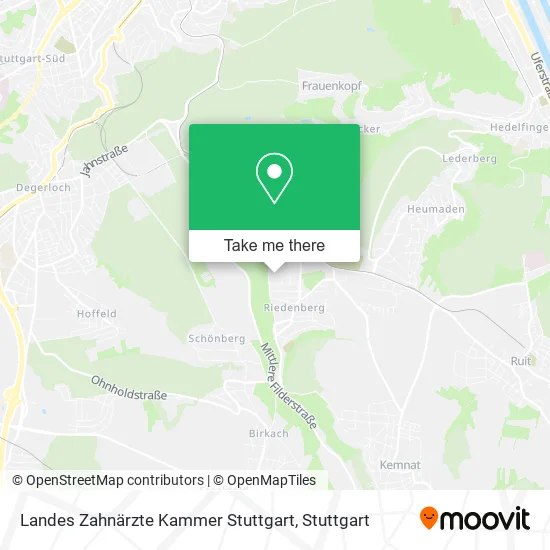 Карта Landes Zahnärzte Kammer Stuttgart