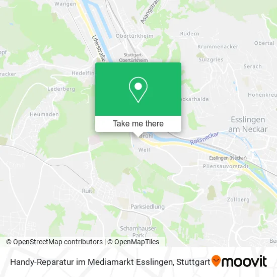 Карта Handy-Reparatur im Mediamarkt Esslingen