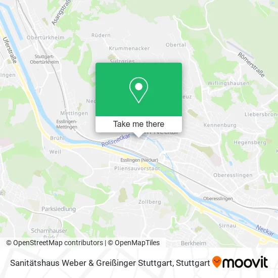 Карта Sanitätshaus Weber & Greißinger Stuttgart