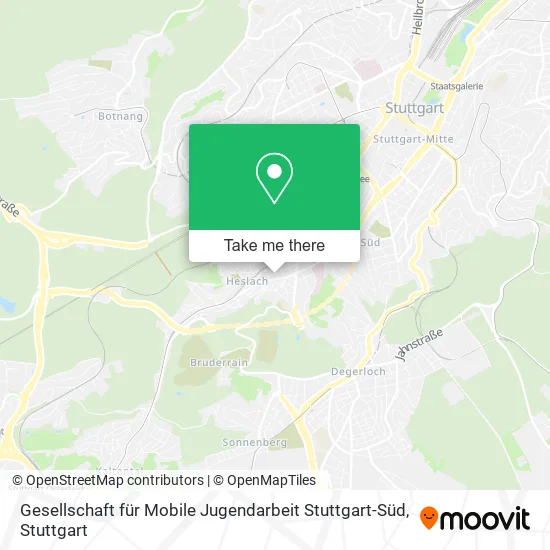 Карта Gesellschaft für Mobile Jugendarbeit Stuttgart-Süd