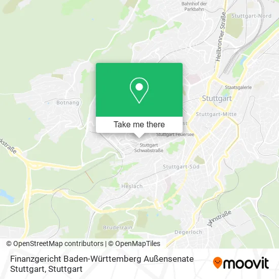 Карта Finanzgericht Baden-Württemberg Außensenate Stuttgart