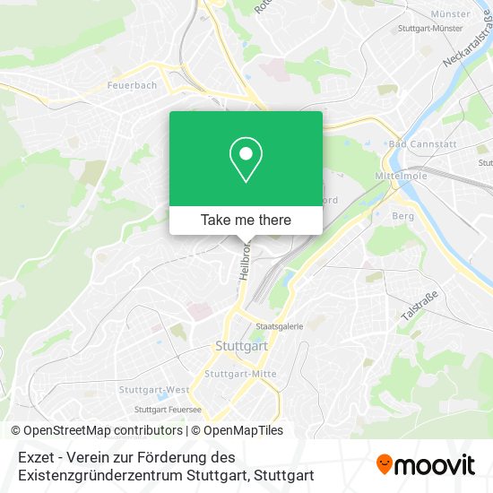 Карта Exzet - Verein zur Förderung des Existenzgründerzentrum Stuttgart