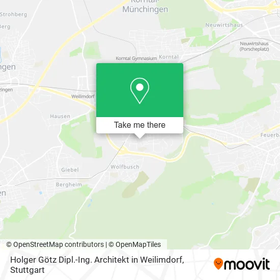 Карта Holger Götz Dipl.-Ing. Architekt in Weilimdorf