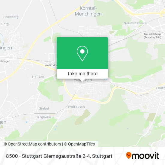 Карта 8500 - Stuttgart Glemsgaustraße 2-4