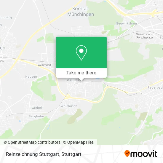 Карта Reinzeichnung Stuttgart