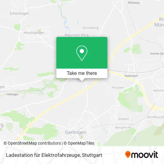 Карта Ladestation für Elektrofahrzeuge