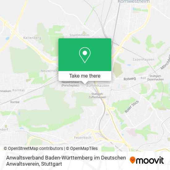 Карта Anwaltsverband Baden-Württemberg im Deutschen Anwaltsverein