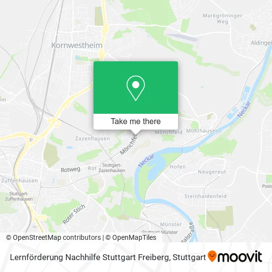 Карта Lernförderung Nachhilfe Stuttgart Freiberg
