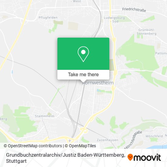 Grundbuchzentralarchiv / Justiz Baden-Württemberg map