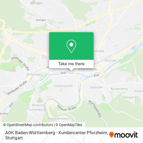 AOK Baden-Württemberg - Kundencenter Pforzheim map