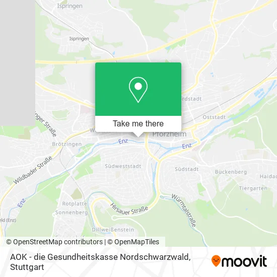 Карта AOK - die Gesundheitskasse Nordschwarzwald