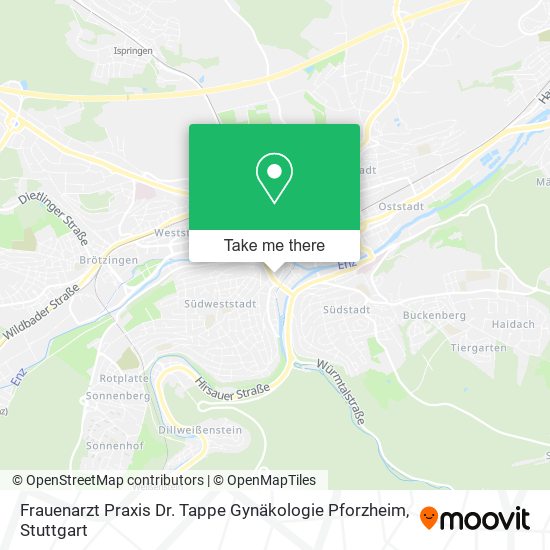 Карта Frauenarzt Praxis Dr. Tappe Gynäkologie Pforzheim