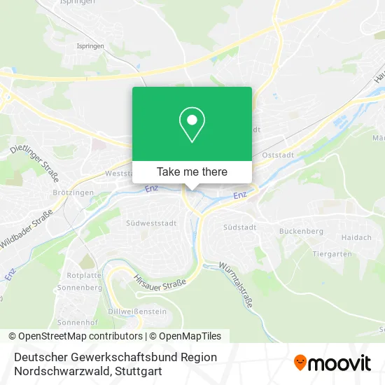 Карта Deutscher Gewerkschaftsbund Region Nordschwarzwald