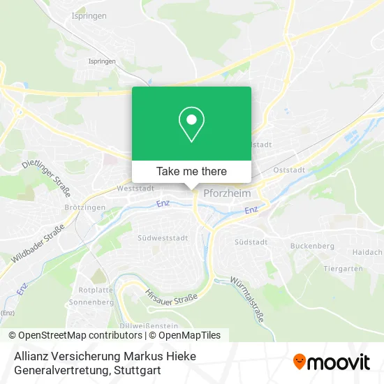 Карта Allianz Versicherung Markus Hieke Generalvertretung