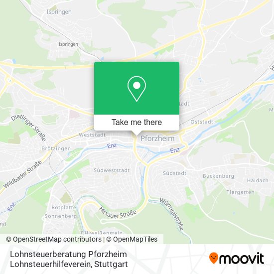 Lohnsteuerberatung Pforzheim Lohnsteuerhilfeverein map