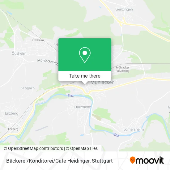 Карта Bäckerei / Konditorei / Cafe Heidinger