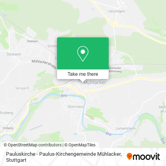Карта Pauluskirche - Paulus-Kirchengemeinde Mühlacker