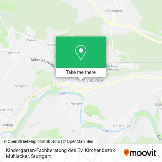 Карта Kindergarten-Fachberatung des Ev. Kirchenbezirk Mühlacker