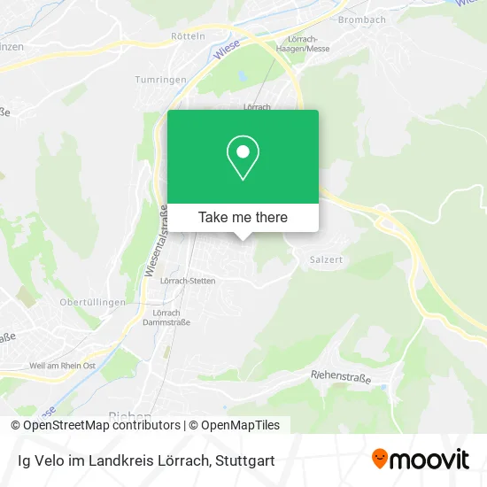 Карта Ig Velo im Landkreis Lörrach