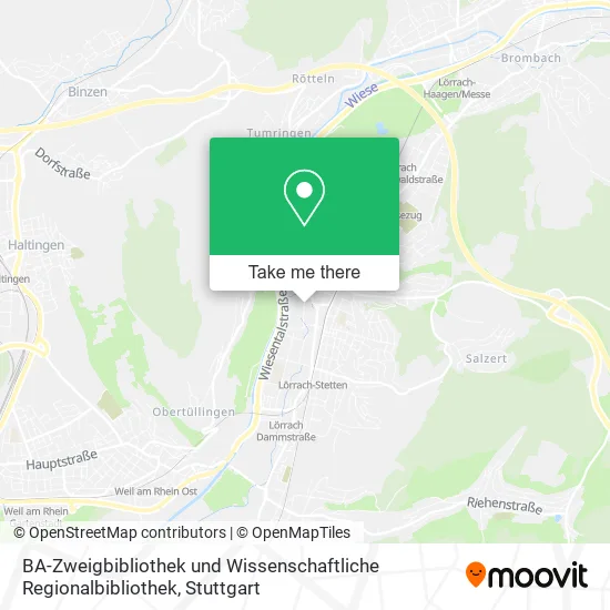 Карта BA-Zweigbibliothek und Wissenschaftliche Regionalbibliothek