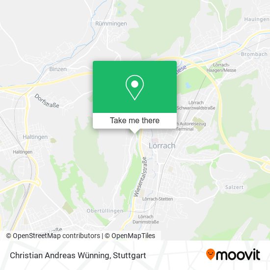 Christian Andreas Wünning map