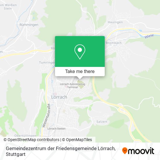 Карта Gemeindezentrum der Friedensgemeinde Lörrach
